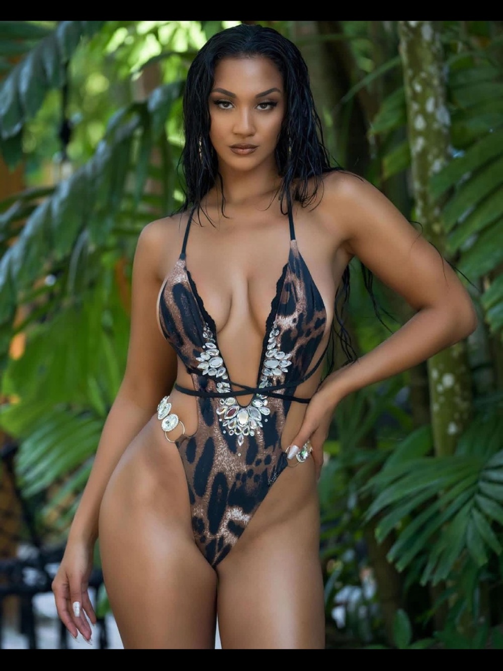 Bikini Crush Animal Bling 1 Piece XL NWOT
